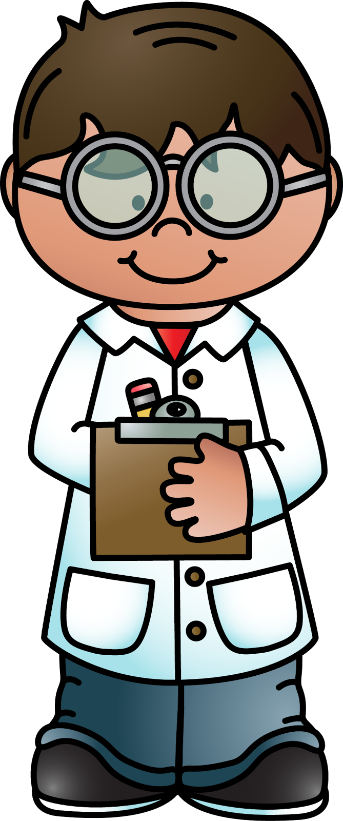 Melonheads Clipart - Teacher - Scientist Taking Notes Clipart (669x1600)