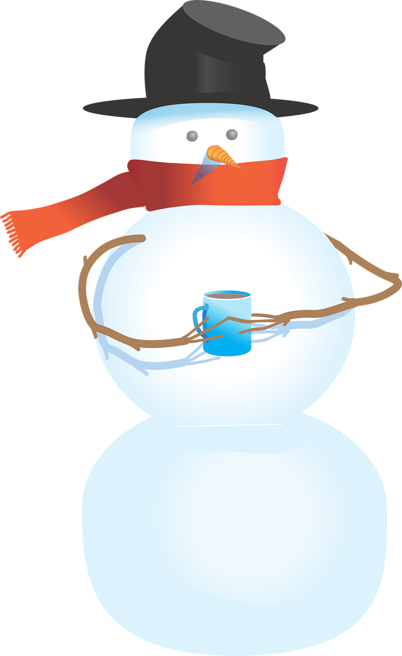 Snowman Free To Use Clipart - Snowman Holding A Cup (785x1280)