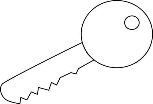 Key Black And White Black And White Key Clip Art Image - My Cute Graphics Key (500x342)