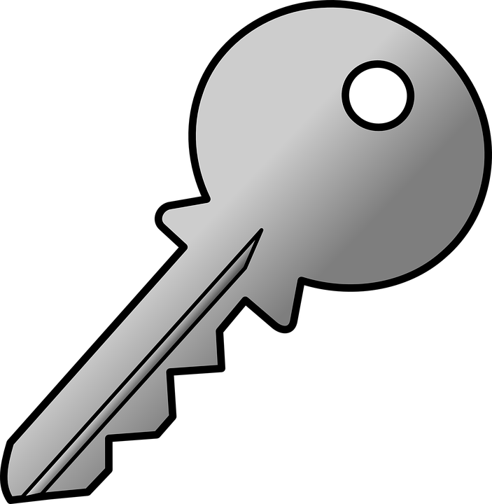Gray Clipart Key - Chave De Porta Desenho (703x720)