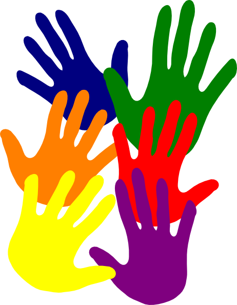 Resources - Colorful Hands Clipart Png (462x594)