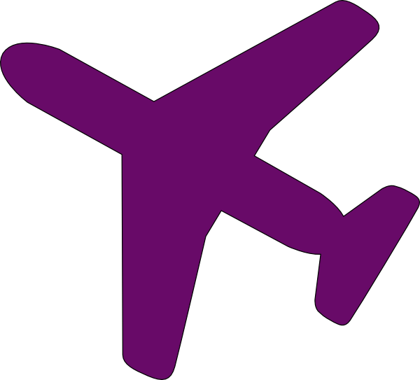 Purple Airplane Clip Art - Cartoon Airplane From Above (600x543)