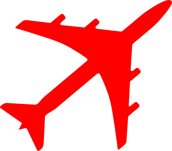 Plane Vector Png Red (600x526)