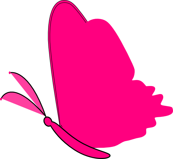 Neon Pink Butterfly Clip Art - Pink Butterfly Clip Art Png (600x551)