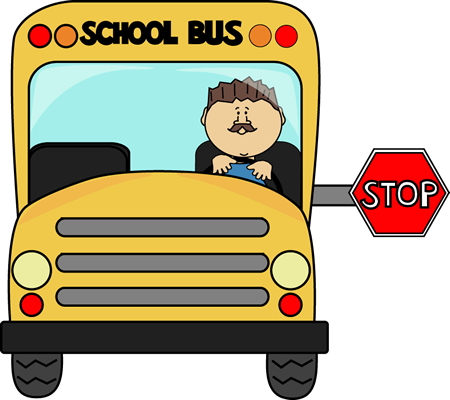 Driver Clipart - School Bus Stay Seated (450x400)