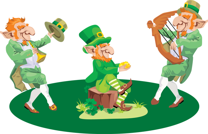 Pictures Of A Leprechaun Clipart Image - Rainbow And Pot Of Gold (675x434)