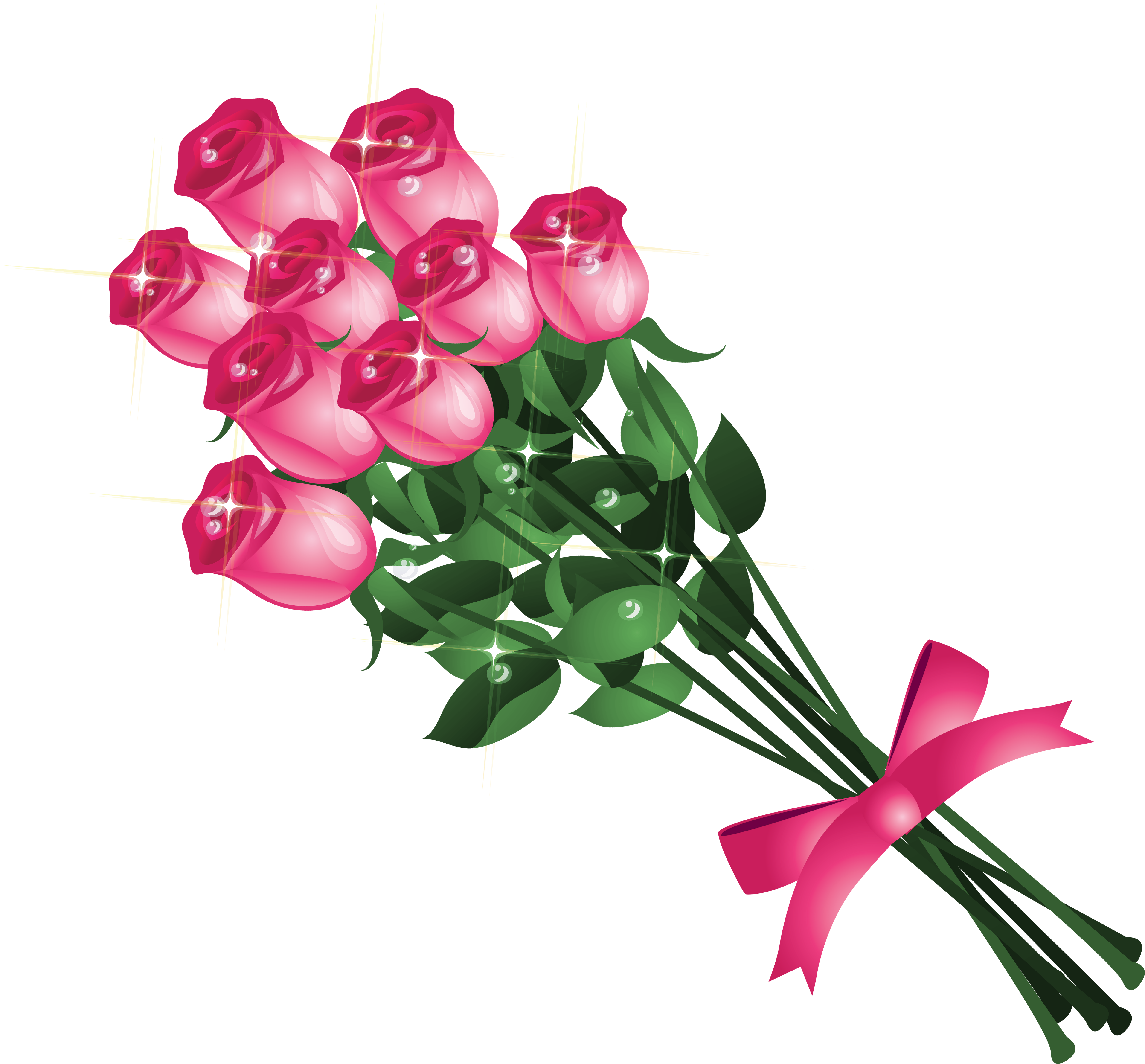 Transparent Pink Roses Bouquet Png Clipart Picture - Good Afternoon My Friend (5747x5185)