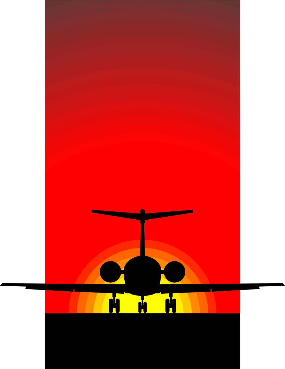 Airplane Free Stock Photo Illustration Of A Silhouette - Aircraft Silhouette Clip Art (958x1240)