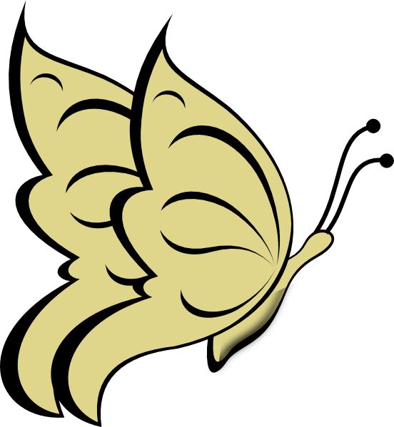 Pure Gold Butterfly Clip Art - Butterfly Images Clip Art (552x599)