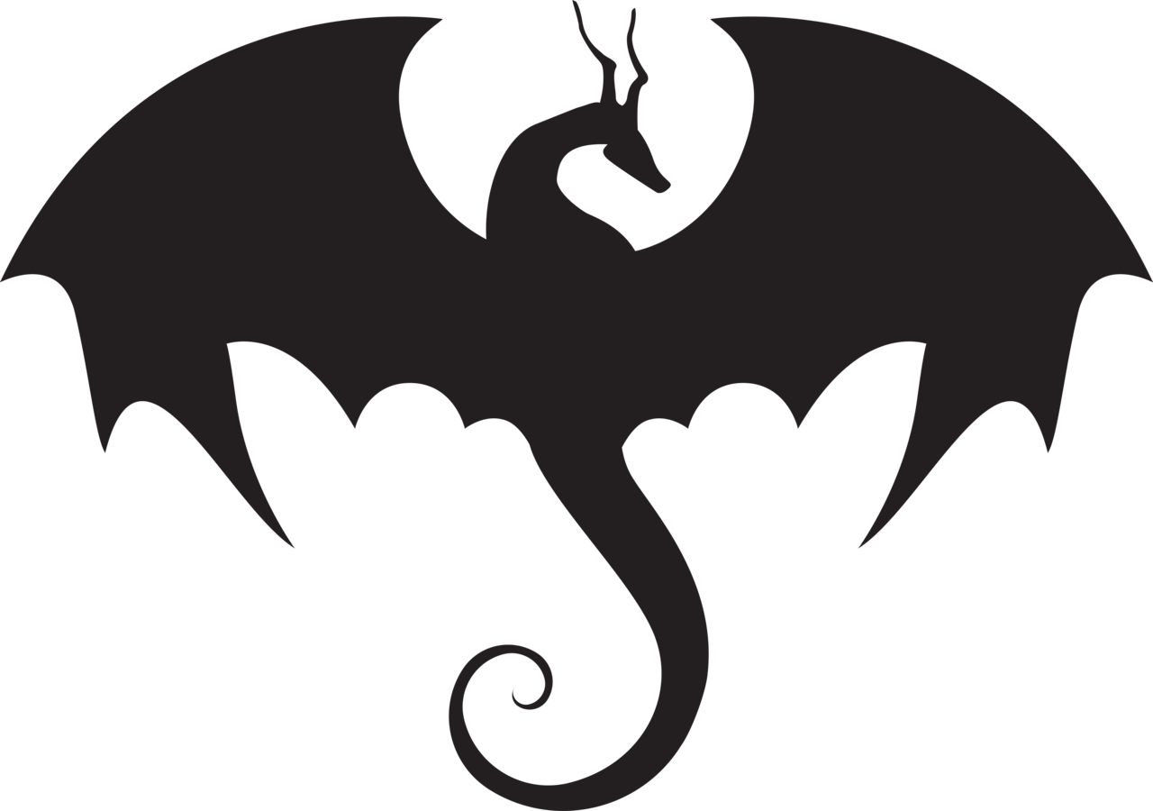 Dragon Clipart Silhouette - Dragon Silhouette (1280x900)