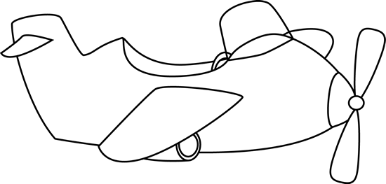 Cute Black And White Airplane - Illustration (550x263)