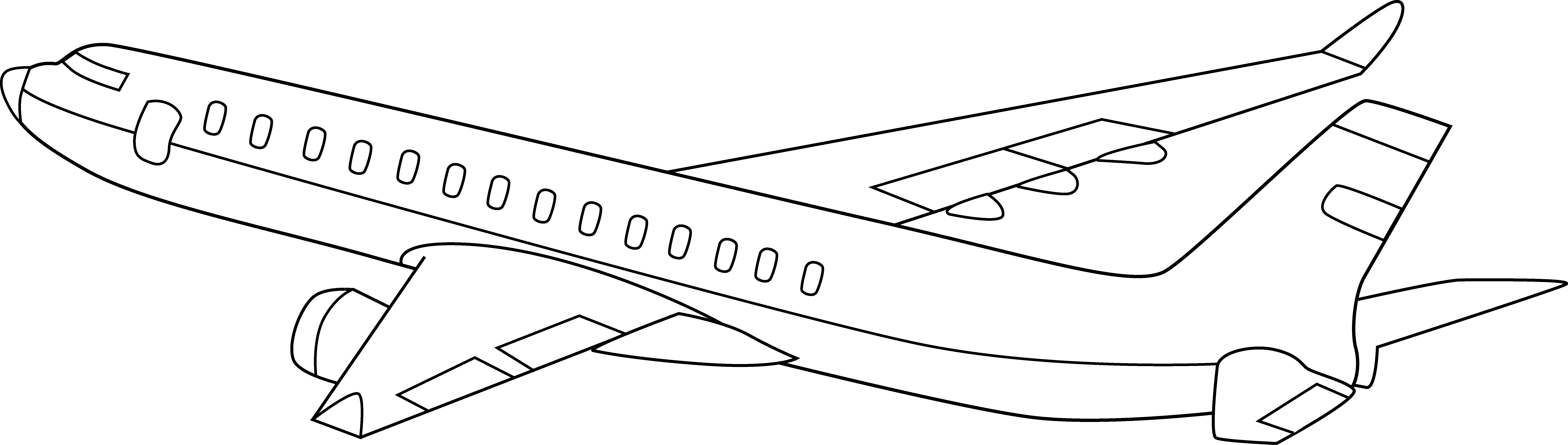 Airplane Clipart Black And White - Aeroplane With Black Background (8980x2550)