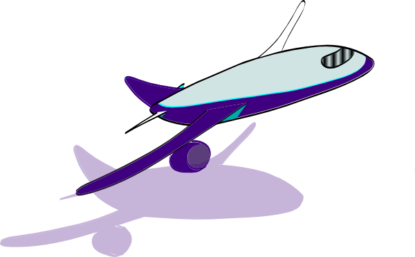 Airplane Clipart Purple - Airplane Take Off Clipart (600x371)