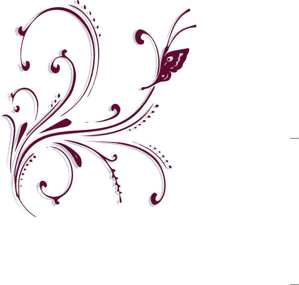 Purple Butterfly Scroll Clip Art At Bclipart Com Vector - Write Here Notebooks: Butterfly Notebook/journal/diary (600x572)