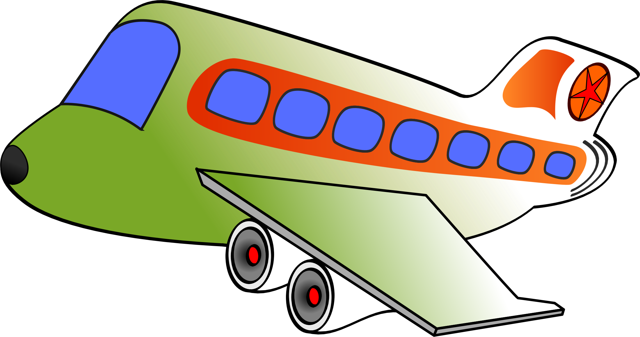 Air Force Airplane Clipart - Airplane Clipart Big Windows (2200x1157)