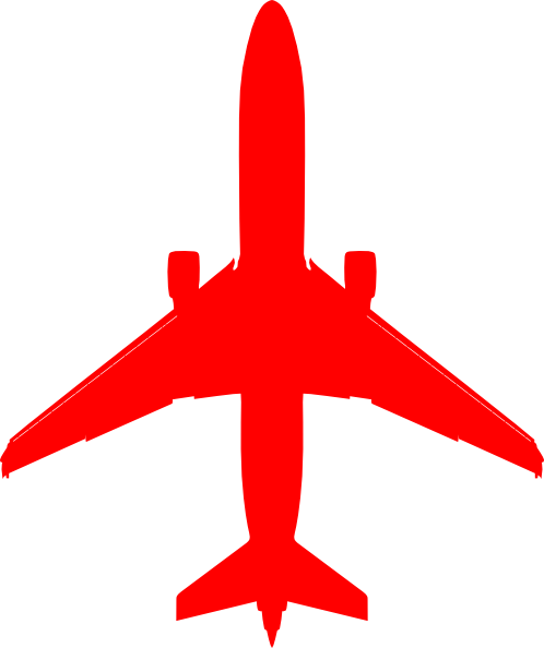 Red Plane Clip Art At Clker Com Vector Online Royalty - Plane Silhouette Blue (498x594)