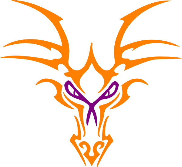 Orange Dragon Icon Clip Art At Clker - Celtic Dragon Design Tile Coaster (600x550)