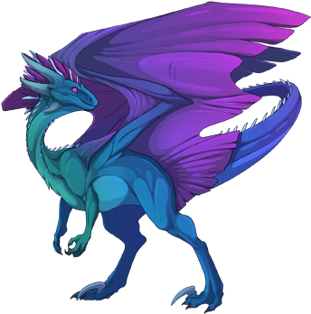 Dragon Clip Art - Feather Winged Purple Dragon (350x350)