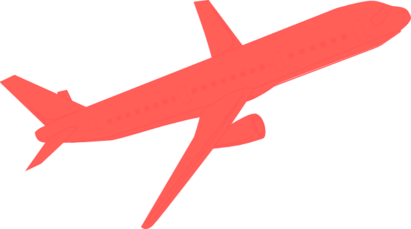 Airplane Coral Clip Art - Red Airplane Clipart (600x335)