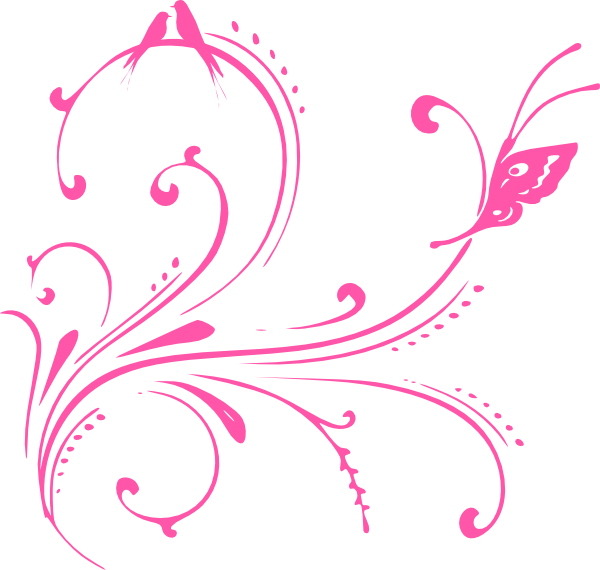 Pink Butterfly Background Png (600x570)