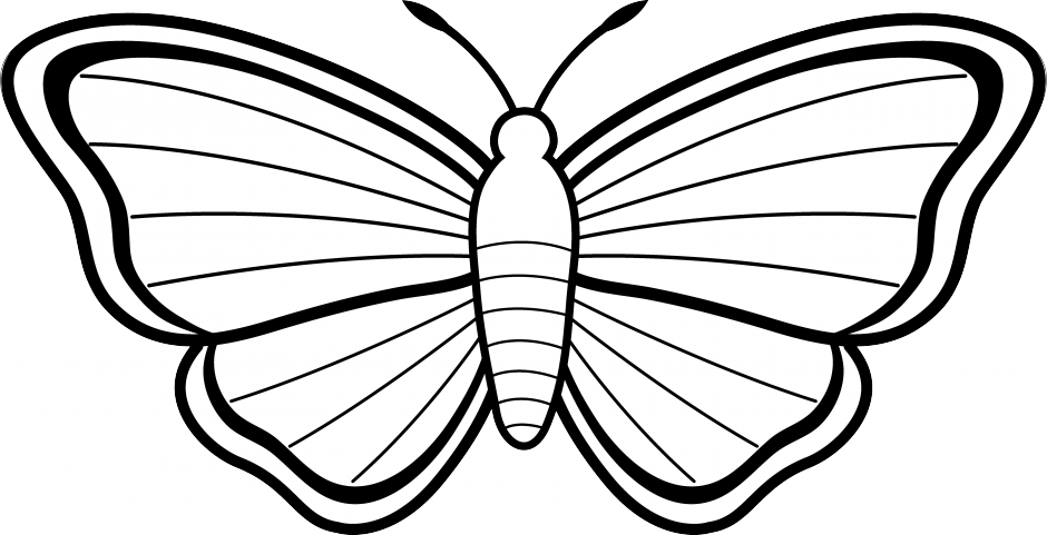 Butterfly Clip Art Black And White - Butterfly Clipart Black And White (940x481)