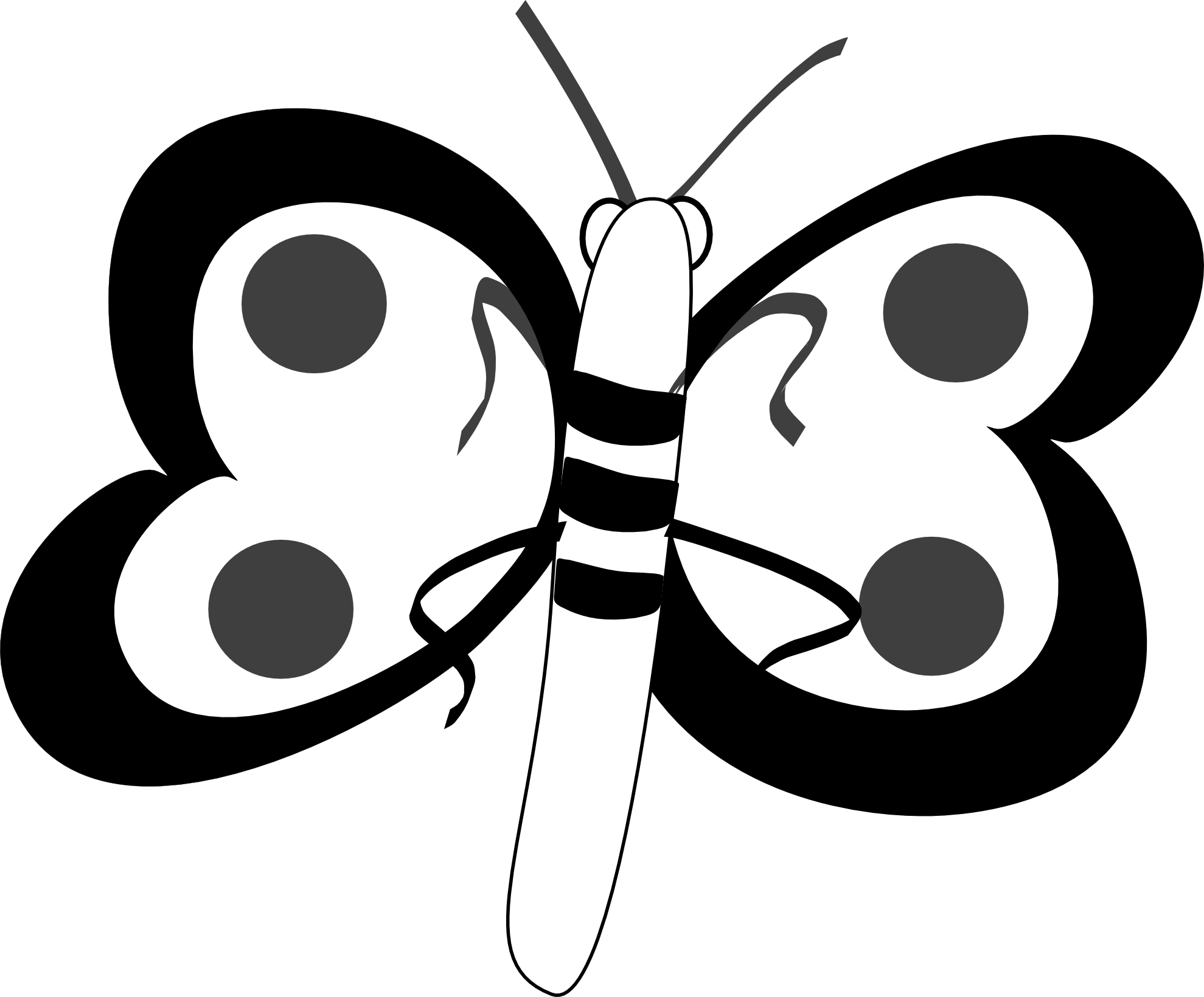 Butterfly Black And White Butterfly Clip Art Black - Butterfly Bar Clipart Black And White (1979x1640)