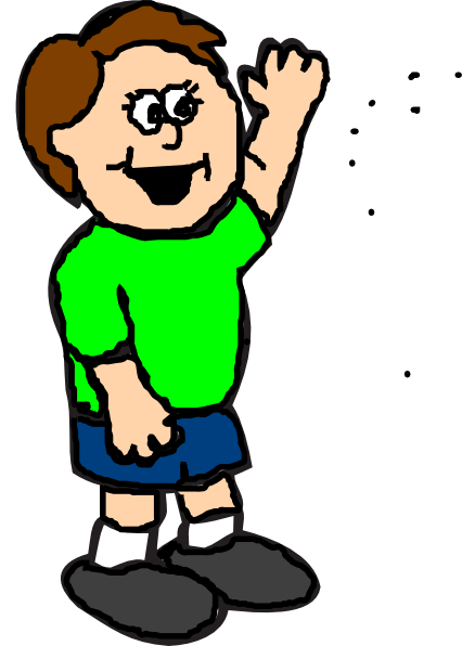 Happy Kid Clip Art - Boy Saying Hi Clipart (426x596)