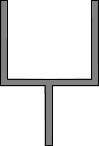 Gray Football Goal Post - Football Goal Post Clipart (340x500)