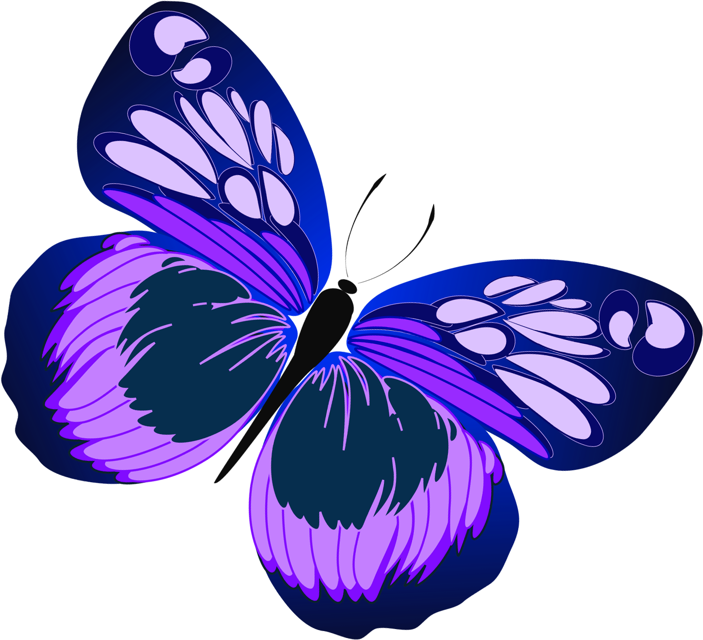 Butterfly Clipart - Purple Butterfly Clip Art (1559x1372)