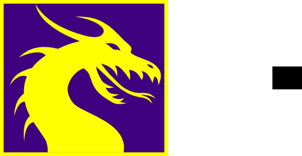 Purple And Gold Dragon Clip Art - Purple And Yellow Dragon (600x310)