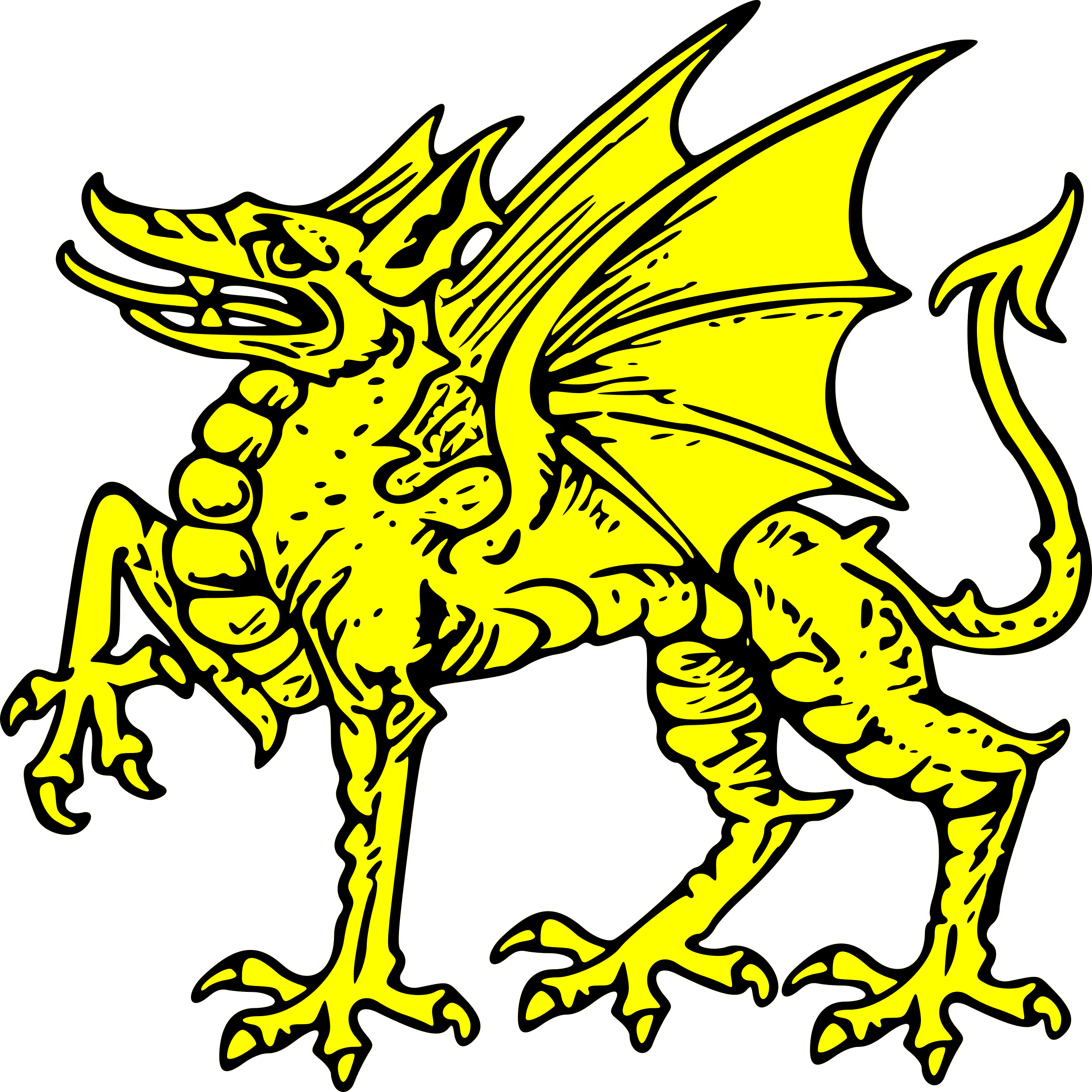 Gold Dragon Symbol Clip Art - Dragon Coat Of Arms Png (2400x2400)