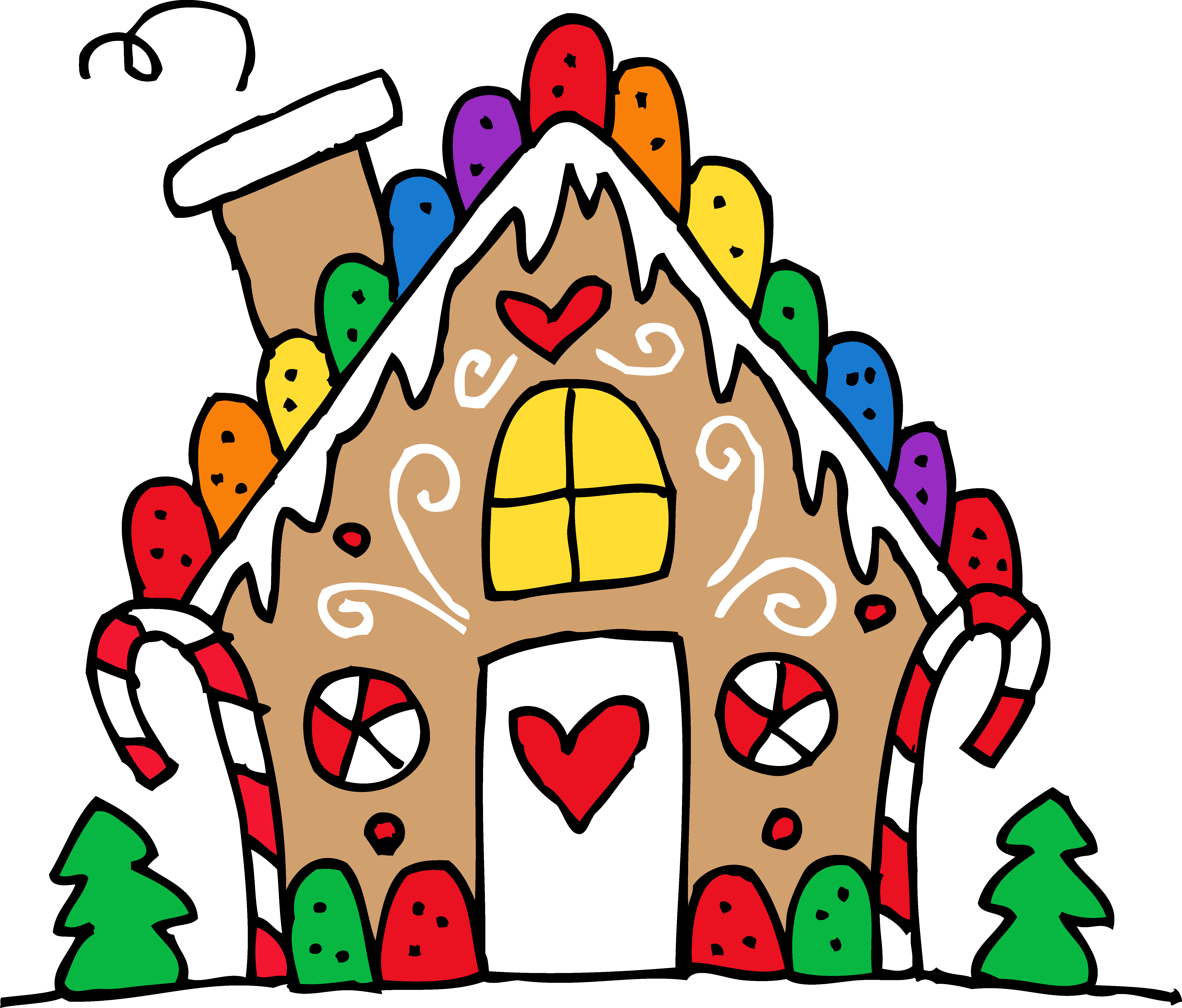 Free Christmas Clipart Gingerbread House - Christmas Food Clip Art (5677x4840)
