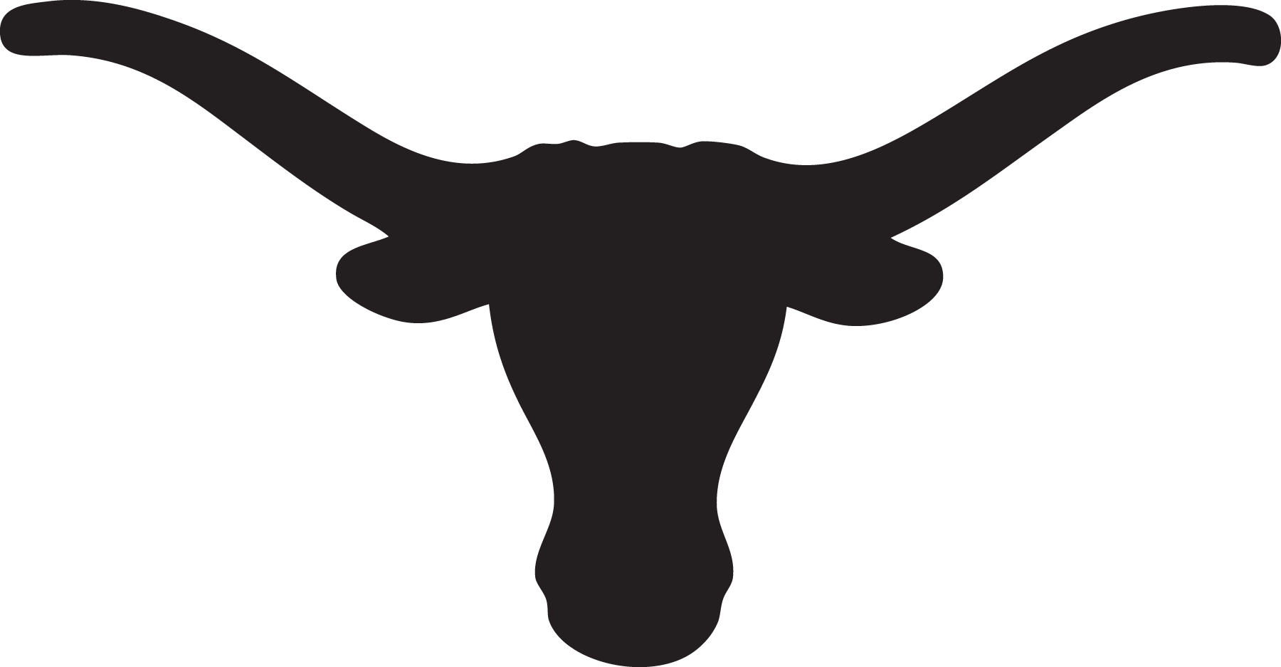 Texas Longhorn Black Clipart - University Of Texas At Austin (1800x937)