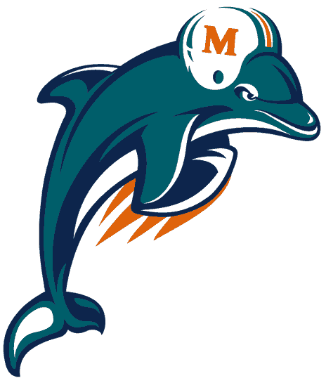 Football Team Logos Clip Art - Miami Dolphins Old Logo (464x545)