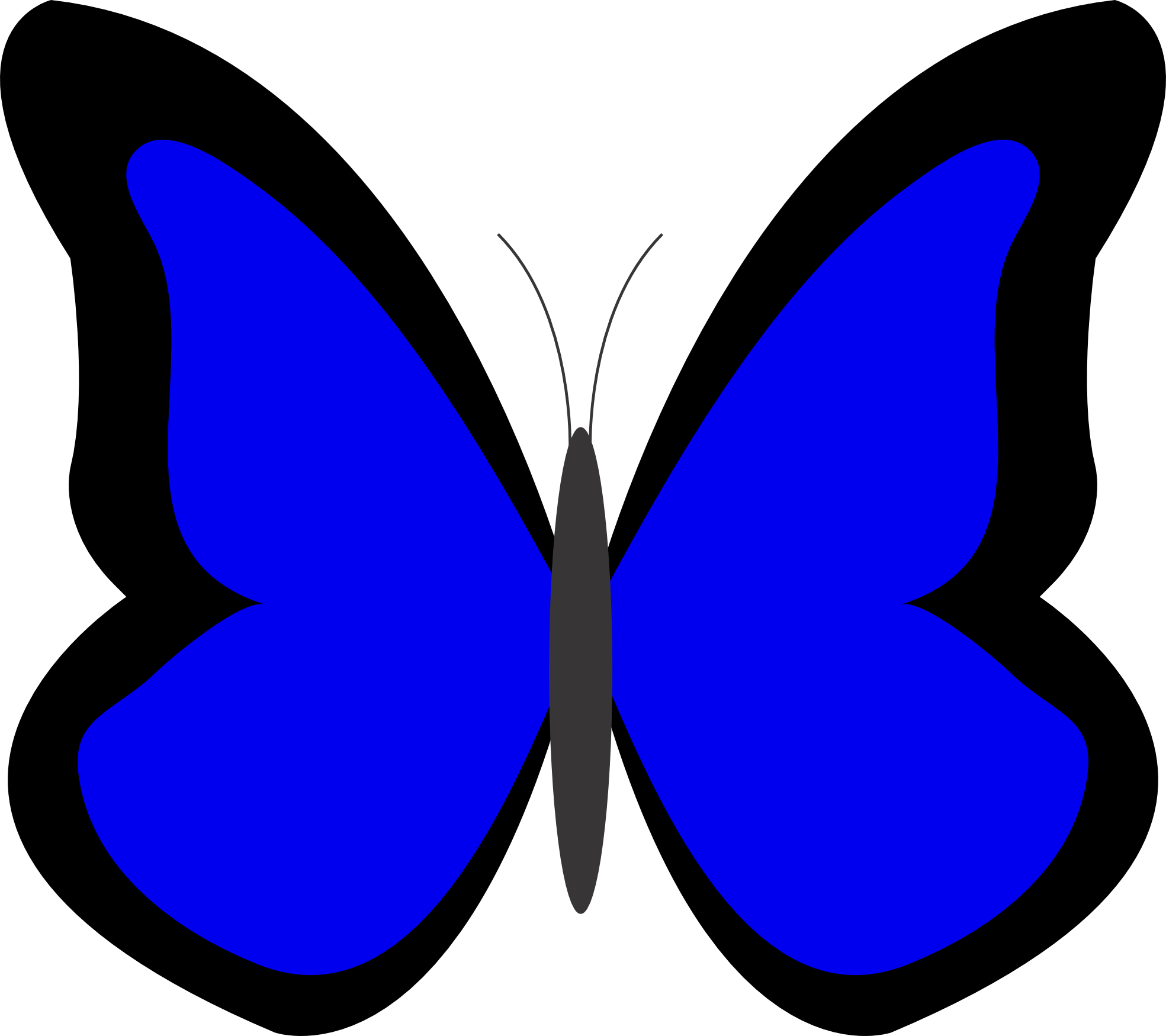 Butterfly Clipart Xigxrr5ia Blue Blue Color Clipart - Blue Butterfly Clip Art (1969x1750)