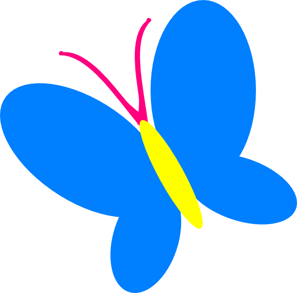 Blue Butterfly Clip Art At Vector Clip Art - Butterfly Clip Art Blue (600x592)