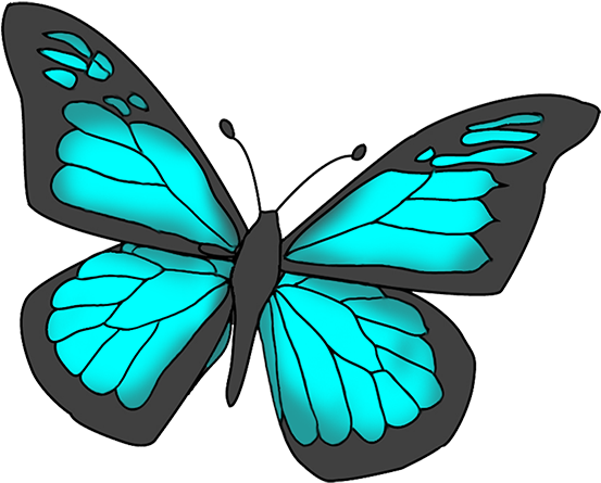 Blue Butterfly Clipart Free Images - Pink Butterfly (591x514)