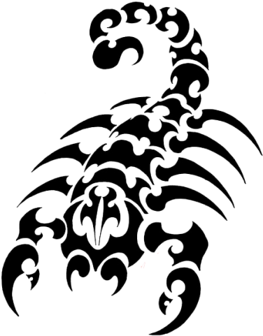 Scorpions Tribal Tattoos Png Transparent Images Png - Tribal Scorpio Tattoo Designs (400x496)