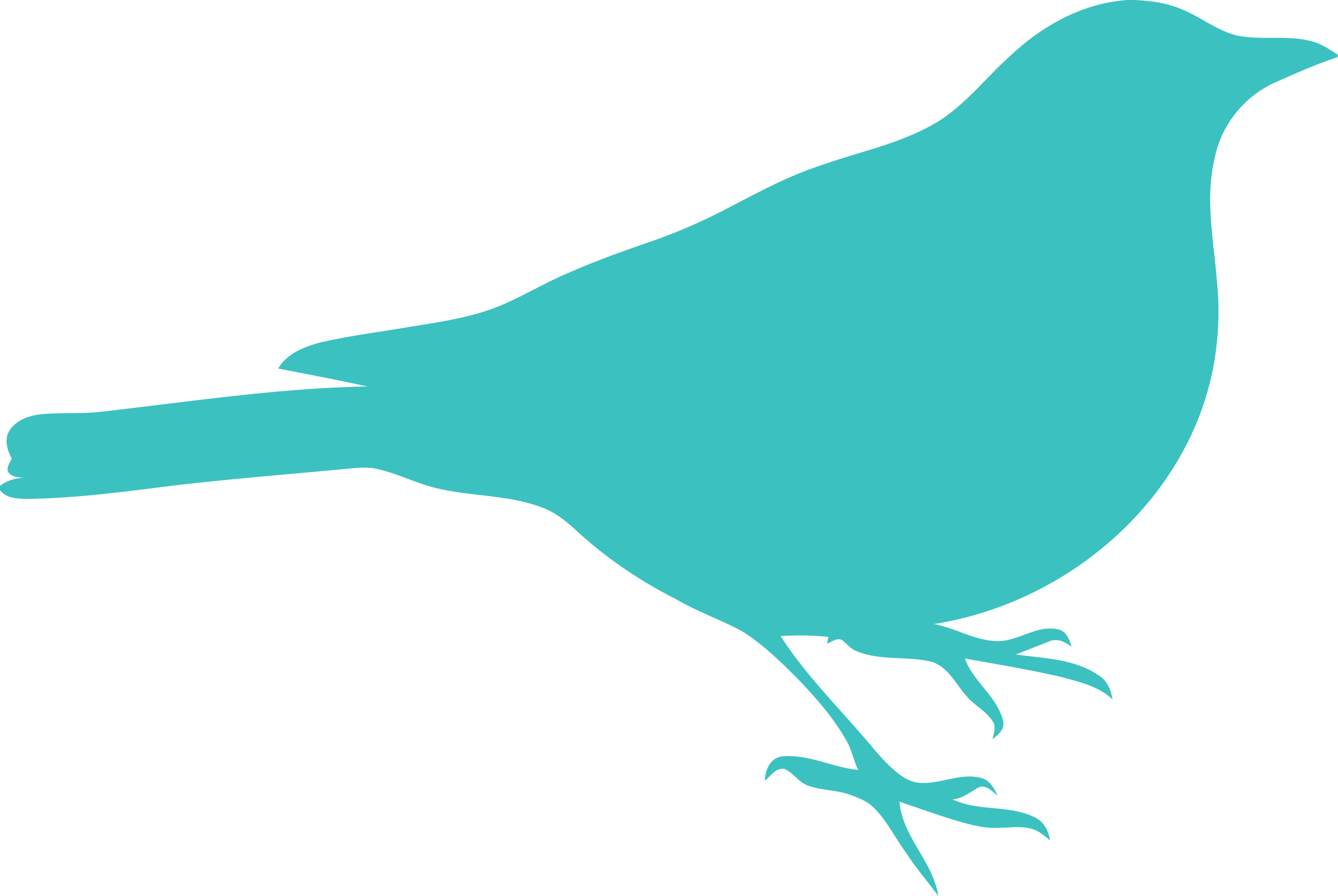 Medium Turquoise Bird Clipart Png - Bird Silhouette Clip Art (2501x1676)