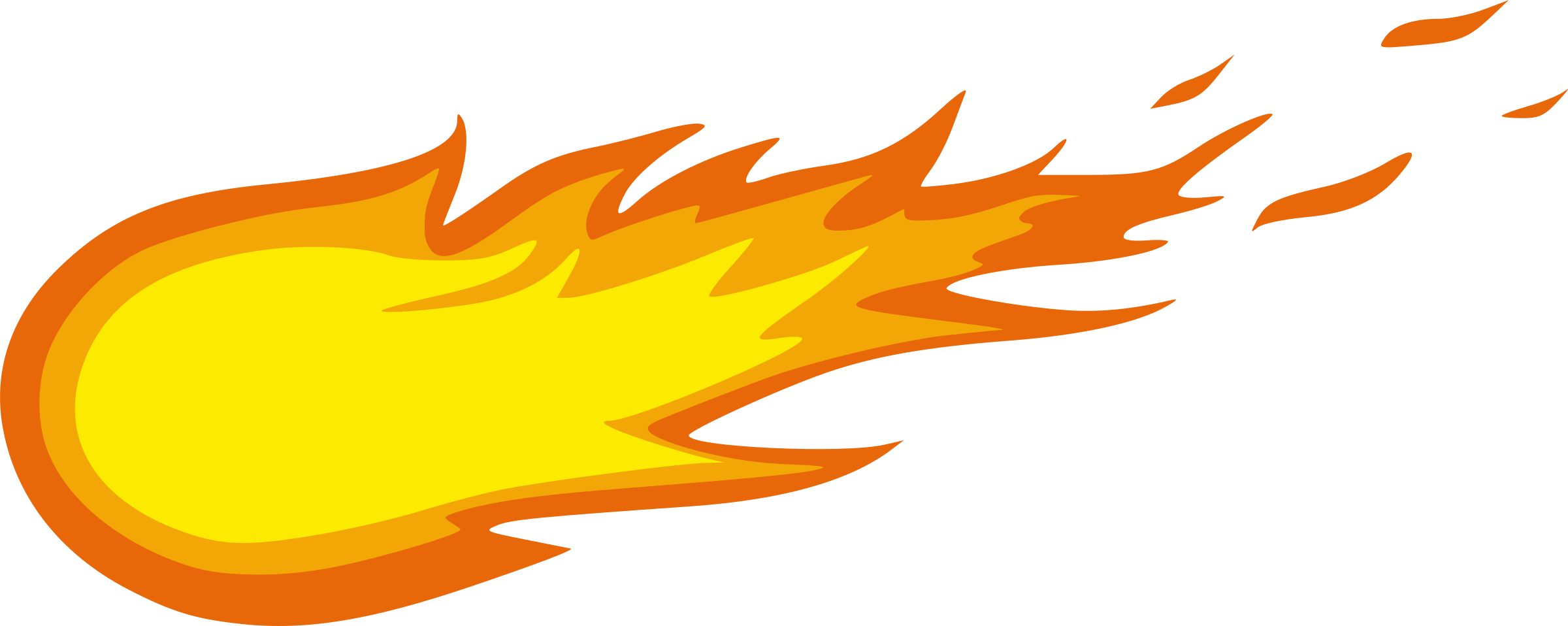Meteor Clip Art - Fire Ball Clip Art (2400x958)