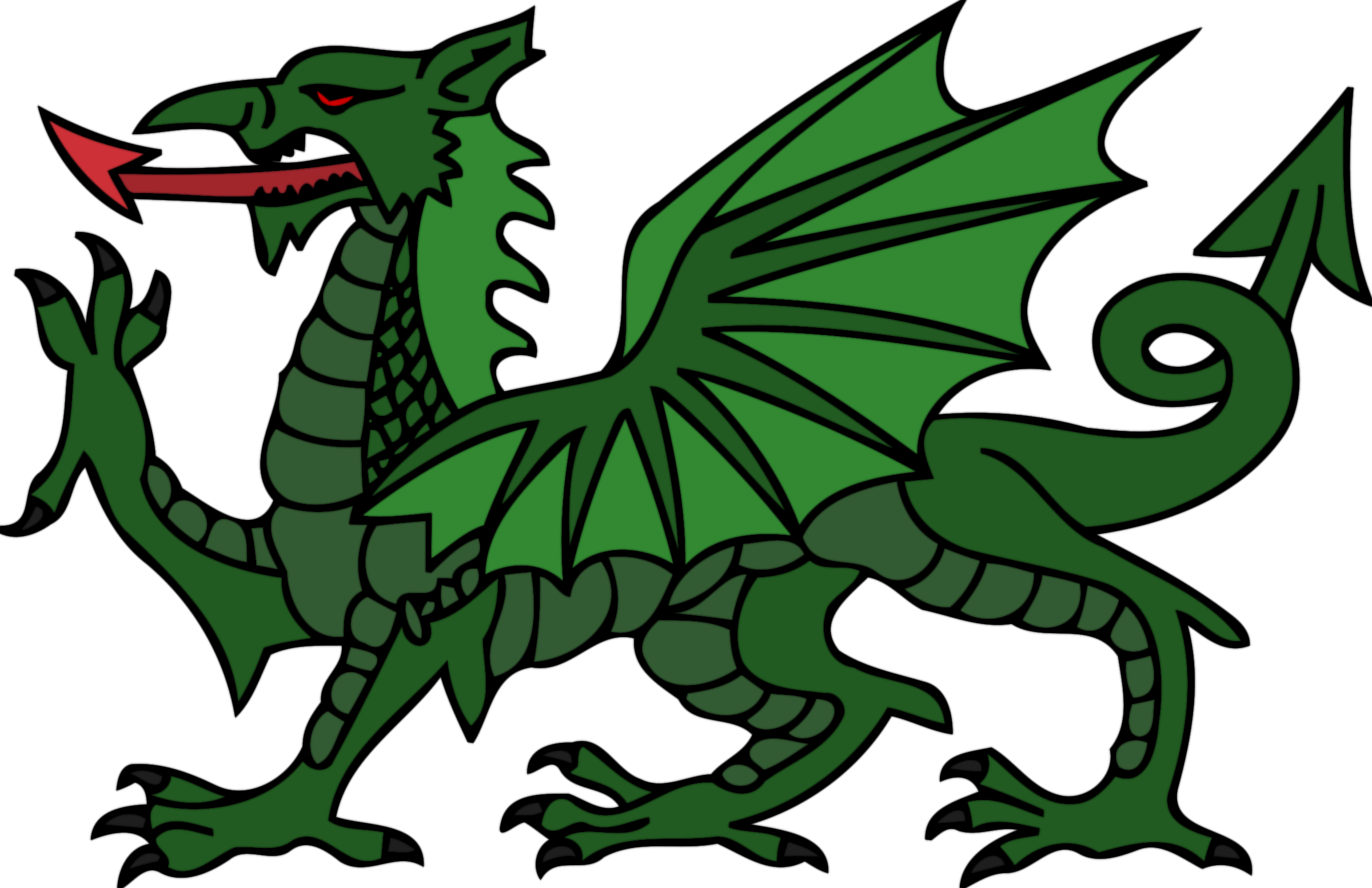Dragon Pictures To Colour New Onlinelabels Clip Art - Welsh Dragon (2400x1554)