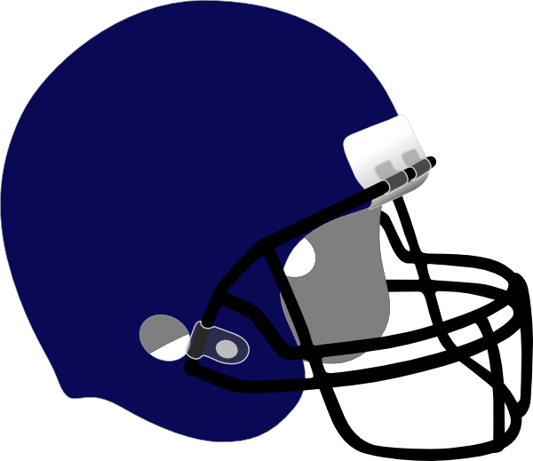 Football Helmet Clip Art - Dark Blue Football Helmet (600x519)