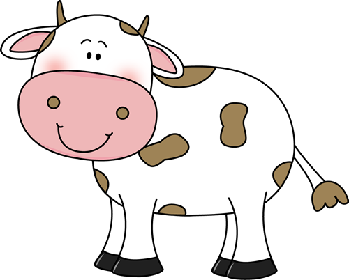 Cow With Brown Spots - Clipart Of A Cow (500x402)