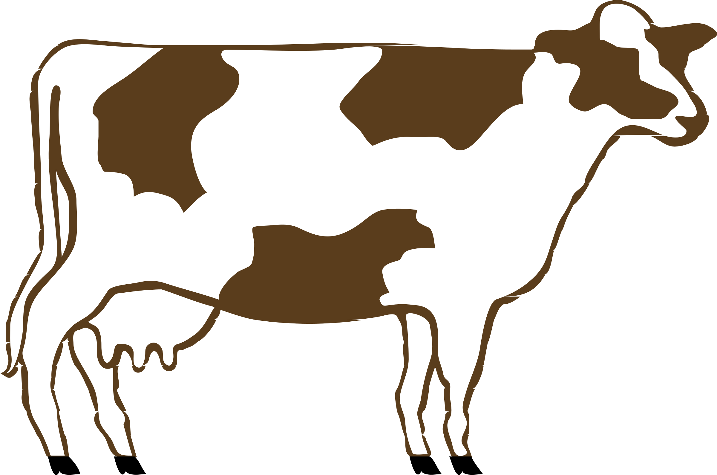 Brown And White Cow - Cow Clip Art (2400x1589)