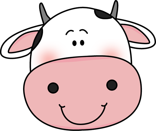 Cow Head With Black Spots - Cow Head Clip Art (500x421)