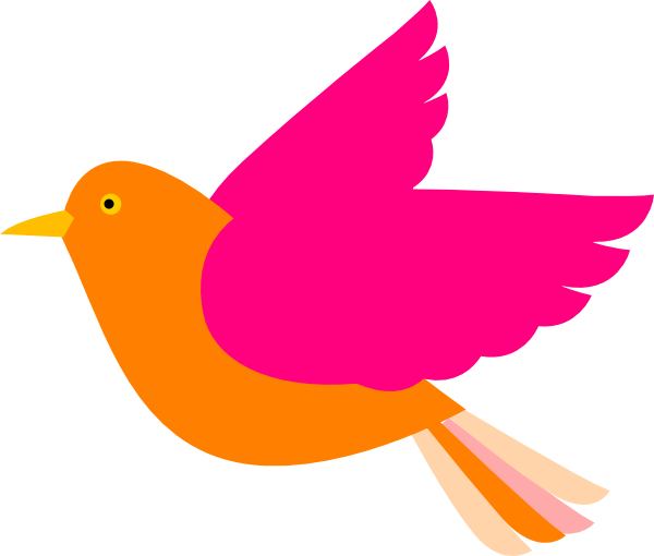Smartness Ideas Birds Clipart Orange Bird Right Clip - Bird Clip Art (600x510)