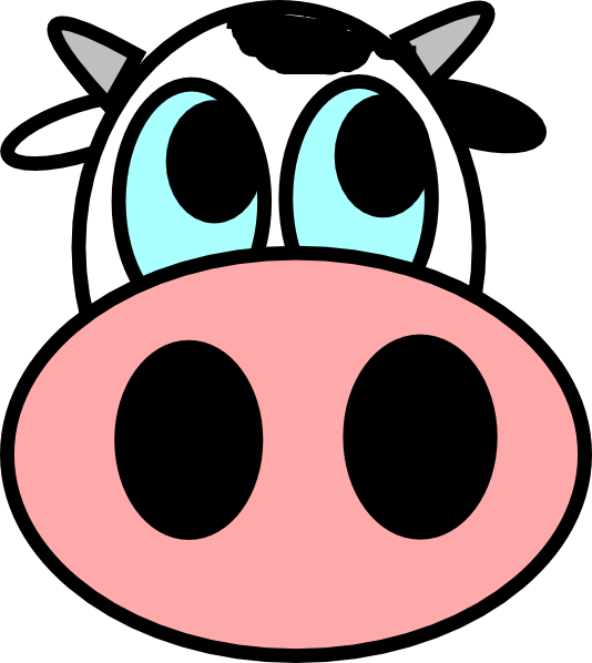 Cattle - Clipart - Easy Cow Face Drawing (534x598)