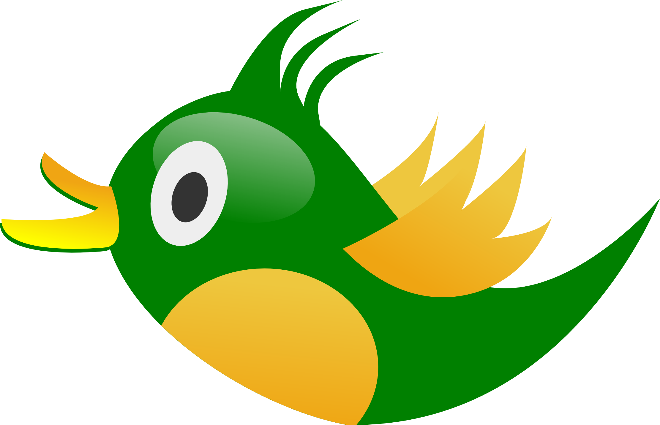 Clip Art Green Bird - Green And Yellow Bird Clipart (2222x1431)