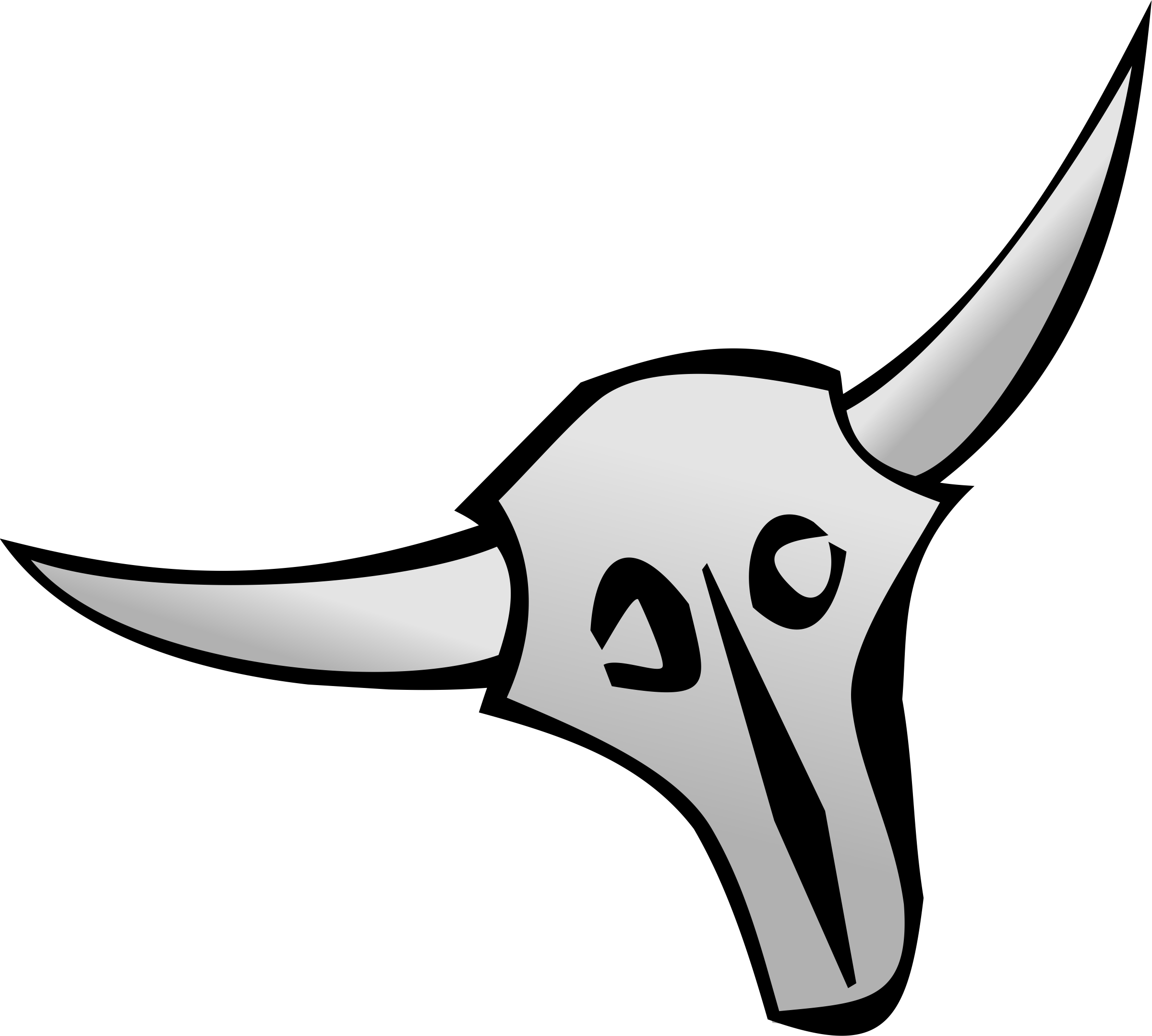 Cattle Skull Vector Clipart - Cartoon Cow Skull (2400x2158)
