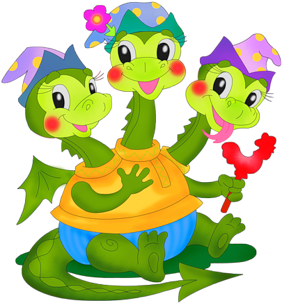 Cute Dragon Clipart - Змей Горыныч Девочка (481x560)